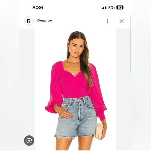 Susana Mónaco Sweetheart Blouse in Punch Pink | XS - Picture 2 of 3